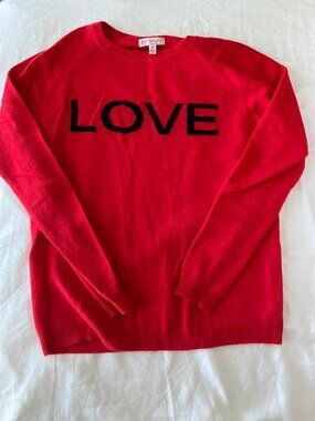 Red Cashmere "Love" Sweater